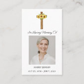Sunflower Cross Memorial Photo Funeral Prayer Card 名刺 (正面)
