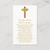Sunflower Cross Memorial Photo Funeral Prayer Card 名刺 (裏面)