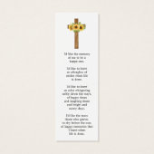 Sunflower Cross Photo Funeral Bookmark (裏面)