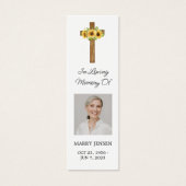 Sunflower Cross Photo Funeral Bookmark (正面)
