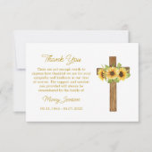 Sunflower Cross Sympathy Thank You Card サンキューカード (正面)
