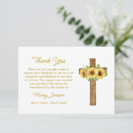 Sunflower Cross Sympathy Thank You Card サンキューカード