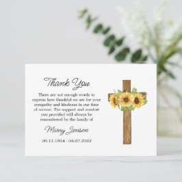 Sunflower Cross Sympathy Thank You Card サンキューカード