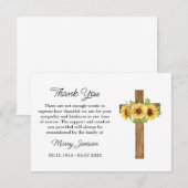 Sunflower Cross Sympathy Thank You Card サンキューカード (正面/裏面)