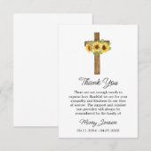 Sunflower Cross Sympathy Thank You Card サンキューカード (正面/裏面)