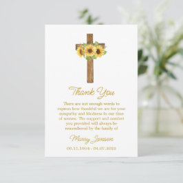 Sunflower Cross Sympathy Thank You Card サンキューカード