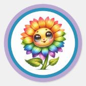 Sunflower Cutie Stickers ラウンドシール (正面)
