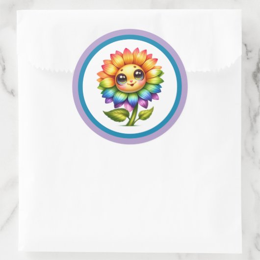 Sunflower Cutie Stickers ラウンドシール (バッグ)