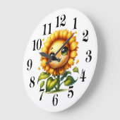 Sunflower Cutie Wall Clock ラージ壁時計 (傾斜)