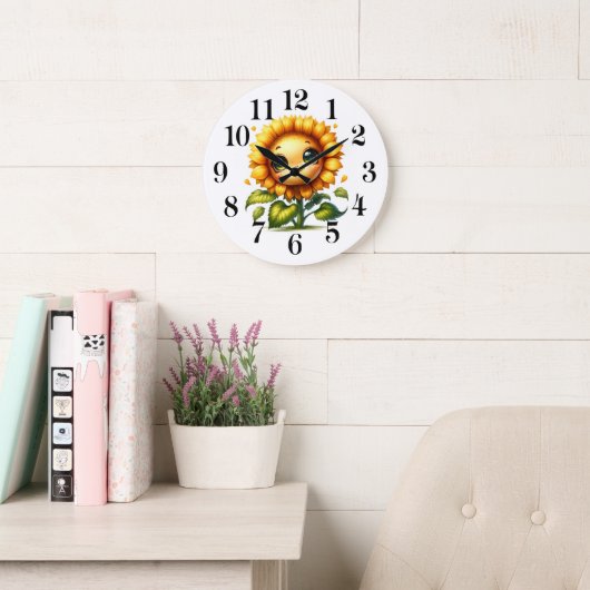 Sunflower Cutie Wall Clock ラージ壁時計 (読書スペース)