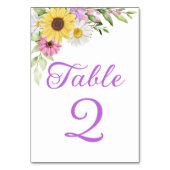 Sunflower Daisy Boho Floral Wedding Table Number テーブルナンバー (裏面)