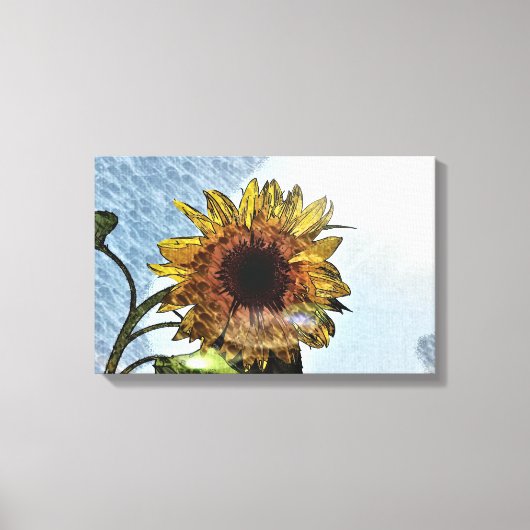 Sunflower Digital Modern Art キャンバスプリント (正面)