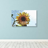 Sunflower Digital Modern Art キャンバスプリント (インサイチュ (ウッドフロア))
