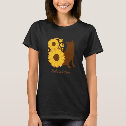 Sunflower Dog Mom - Shiba Inu Premium Tシャツ (正面)