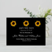 Sunflower Droplets Save The Date Foil Postcard 箔招待状 (立ち正面)