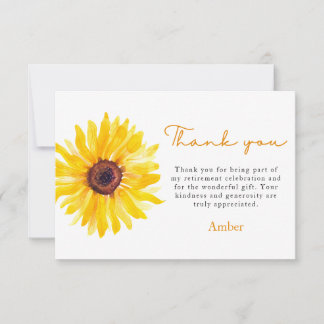 Sunflower Educator's Retirement Thank You Card サンキューカード