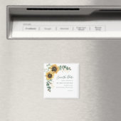 Sunflower Eucalyptus Floral Save The Date マグネット (インサイチュ (食洗機))