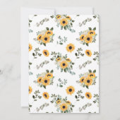 Sunflower Eucalyptus Greenery Wedding 招待状 (裏面)