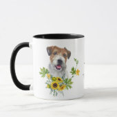 Sunflower Eucalyptus Jack Russell Terrier マグカップ (左)