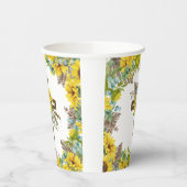 Sunflower Eucalyptus Palm Boho Cross Baptism 紙コップ (左)