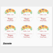 Sunflower Family Reunion Name Tag ラウンドシール (シート)