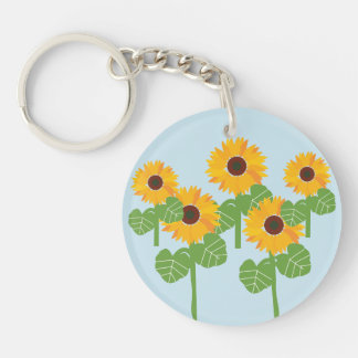 Sunflower field Modern pretty girly artsy Keychain キーホルダー