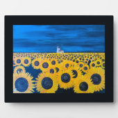 Sunflower Field Painting by Alfred Fox フォトプラーク (正面)