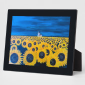 Sunflower Field Painting by Alfred Fox フォトプラーク (側面)