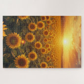 Sunflower Field Sunrise Jigsaw Puzzle ジグソーパズル (横)