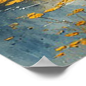 Sunflower Field With Rustic Fence ポスター (角)