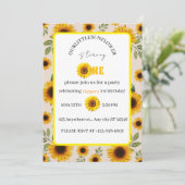 Sunflower First Birthday Invitation Our Little Sun 招待状 (スタンド正面)