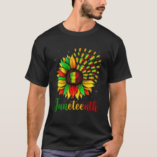 Sunflower Fist African American Pride Black Histor Tシャツ (正面)