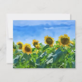 Sunflower Floral Art Note Card Set ノートカード (正面)