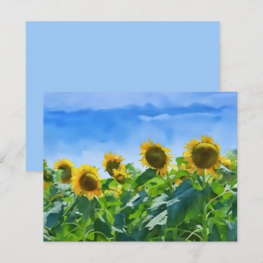 Sunflower Floral Art Note Card Set ノートカード (正面/裏面)