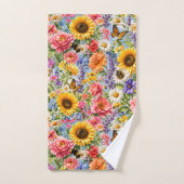 Sunflower Floral Bathroom Towel Set バスタオルセット (ハンドタオル)