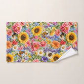 Sunflower Floral Bathroom Towel Set バスタオルセット (ハンドタオル)