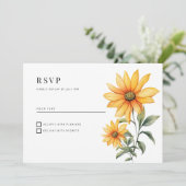 Sunflower floral botanical summer RSVP 招待状 (スタンド正面)