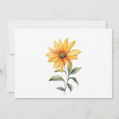 Sunflower floral botanical summer Thank You 招待状 (裏面)