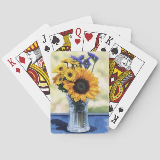 Sunflower Floral Bouquet Playing Cards トランプ (裏面)