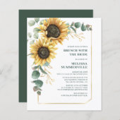 Sunflower Floral Bridal Shower Invitation (正面/裏面)