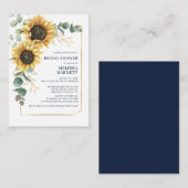 Sunflower Floral Bridal Shower Invitation ノートカード (正面/裏面)