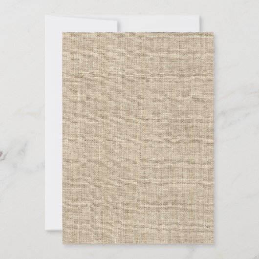 Sunflower Floral Burlap Wedding Reception 招待状 (裏面)