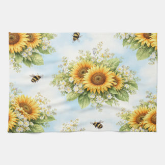 Sunflower Floral Kitchen Towel キッチンタオル