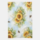Sunflower Floral Kitchen Towel キッチンタオル (縦)