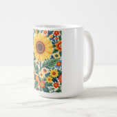 Sunflower floral mug コーヒーマグカップ (正面右)