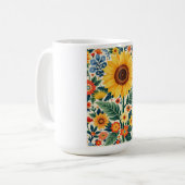 Sunflower floral mug コーヒーマグカップ (正面左)