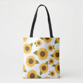 Sunflower Floral Pattern Tote Bag トートバッグ (正面)