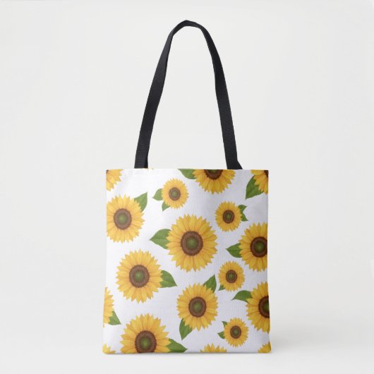 Sunflower Floral Pattern Tote Bag トートバッグ (正面)