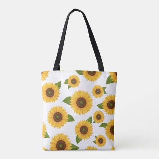Sunflower Floral Pattern Tote Bag トートバッグ (裏面)