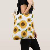 Sunflower Floral Pattern Tote Bag トートバッグ (クローズアップ)